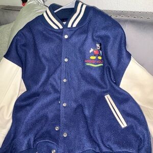 Disney Blue and White Mickey Mouse Varsity Jacket